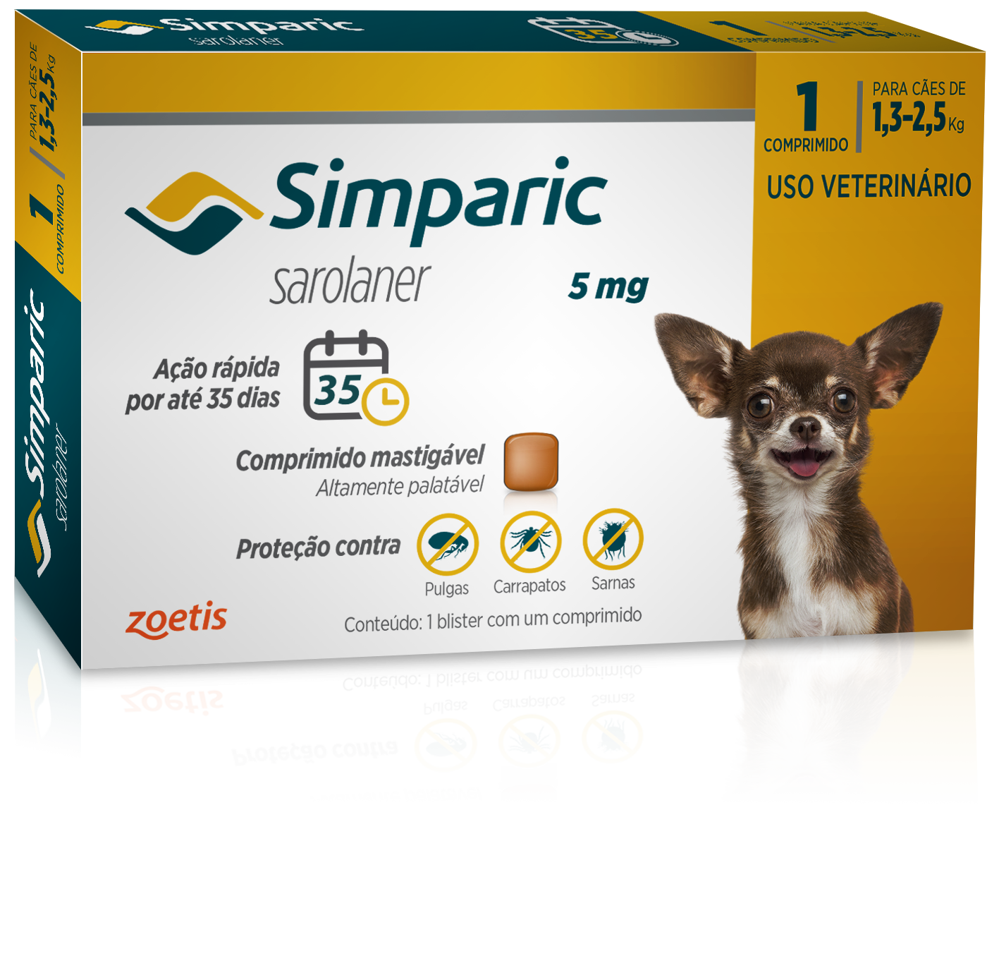 SIMPARIC 5MG (1,3  A 2,5KG) - 1 COMPRIMIDOS