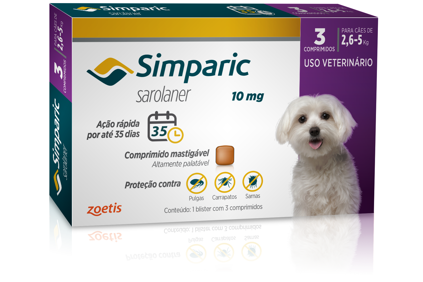 SIMPARIC 10MG (2,6 A 5KG) - 3 COMPRIMIDO