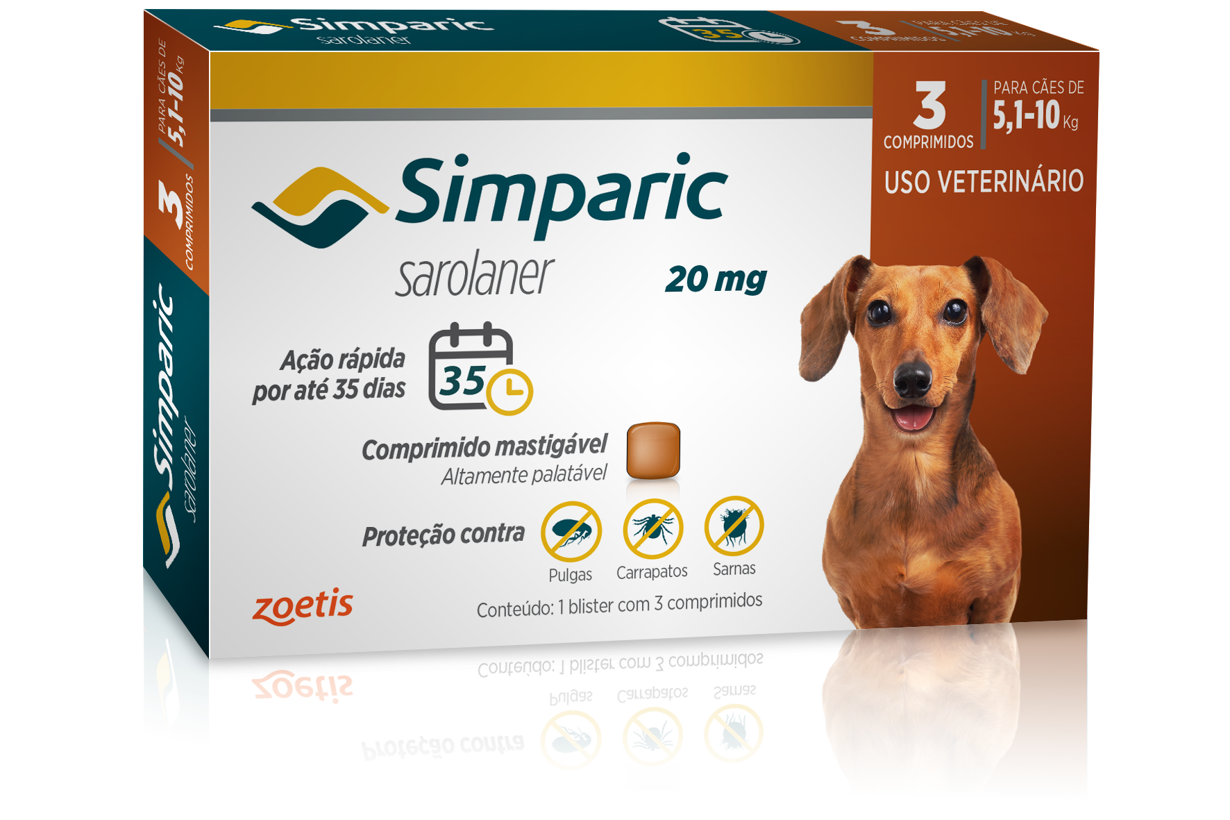 SIMPARIC 20MG (5,1 A 10KG) - 3 COMPRIMIDOS