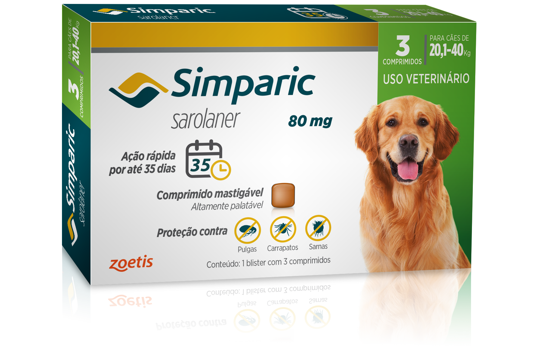 SIMPARIC 80MG (20,1 A 40KG) - 3 COMPRIMIDOS