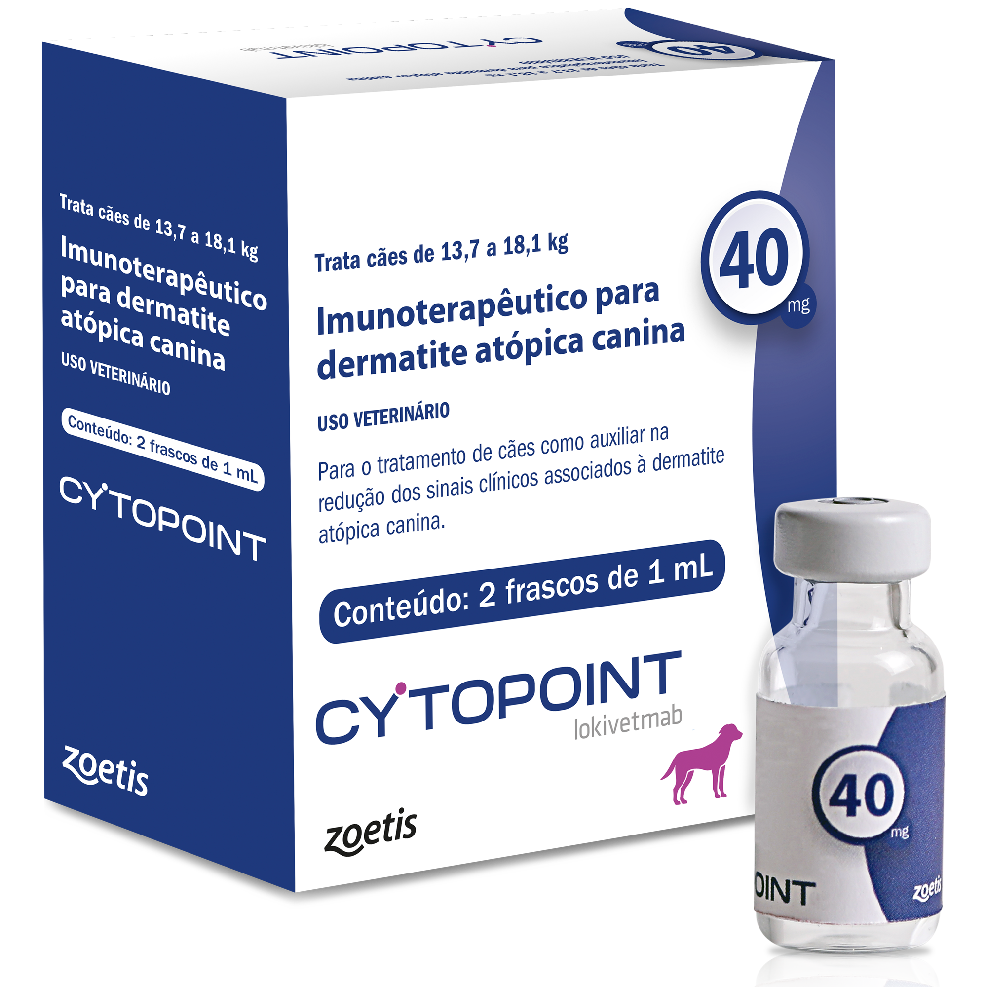 CYTOPOINT 40MG  (13,7 A 18,1KG) - 2 FRASCOS DE 1ML