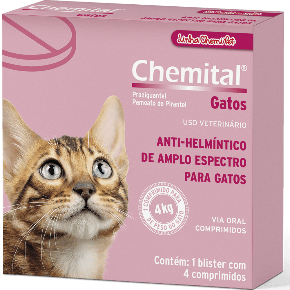 CHEMITAL® GATOS COMPRIMIDOS - 1 BLISTER COM 4 COMPRIMIDOS