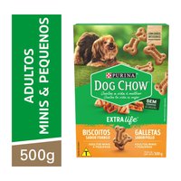 DOG CHOW BISCOITO  RAÇAS MINIS E PEQUENAS  (FRANGO) - 500G
