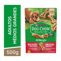 DOG CHOW BISCOITO  RAÇAS MÉDIAS E GRANDES (FRANGO) - 500G