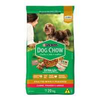 DOG CHOW EXTRALIFE ADULTO RAÇAS MINI E PEQUENA (CARNE, FRANGO E ARROZ) - 20KG