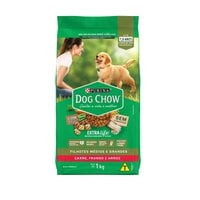 DOG CHOW EXTRALIFE FILHOTE DE RAÇAS MÉDIAS E GRANDES (CARNE, FRANGO E ARROZ) - 1KG