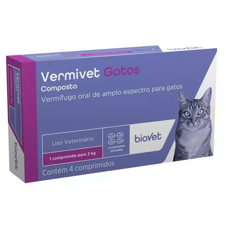VERMIVET GATOS (300MG) - 4 COMPRIMIDOS