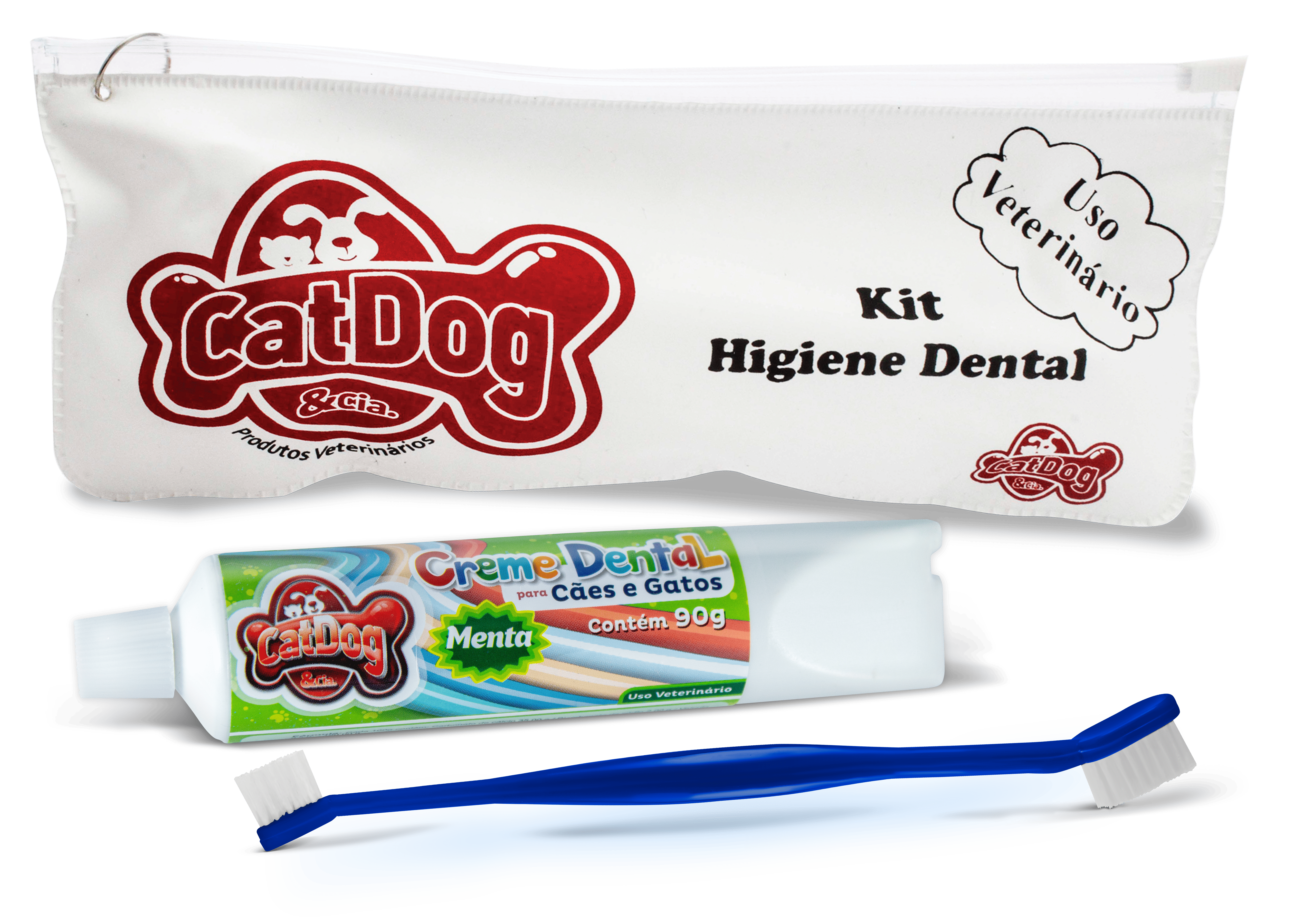 CAT DOG CONJUNTO HIGIENE BUCAL MENTA CABO