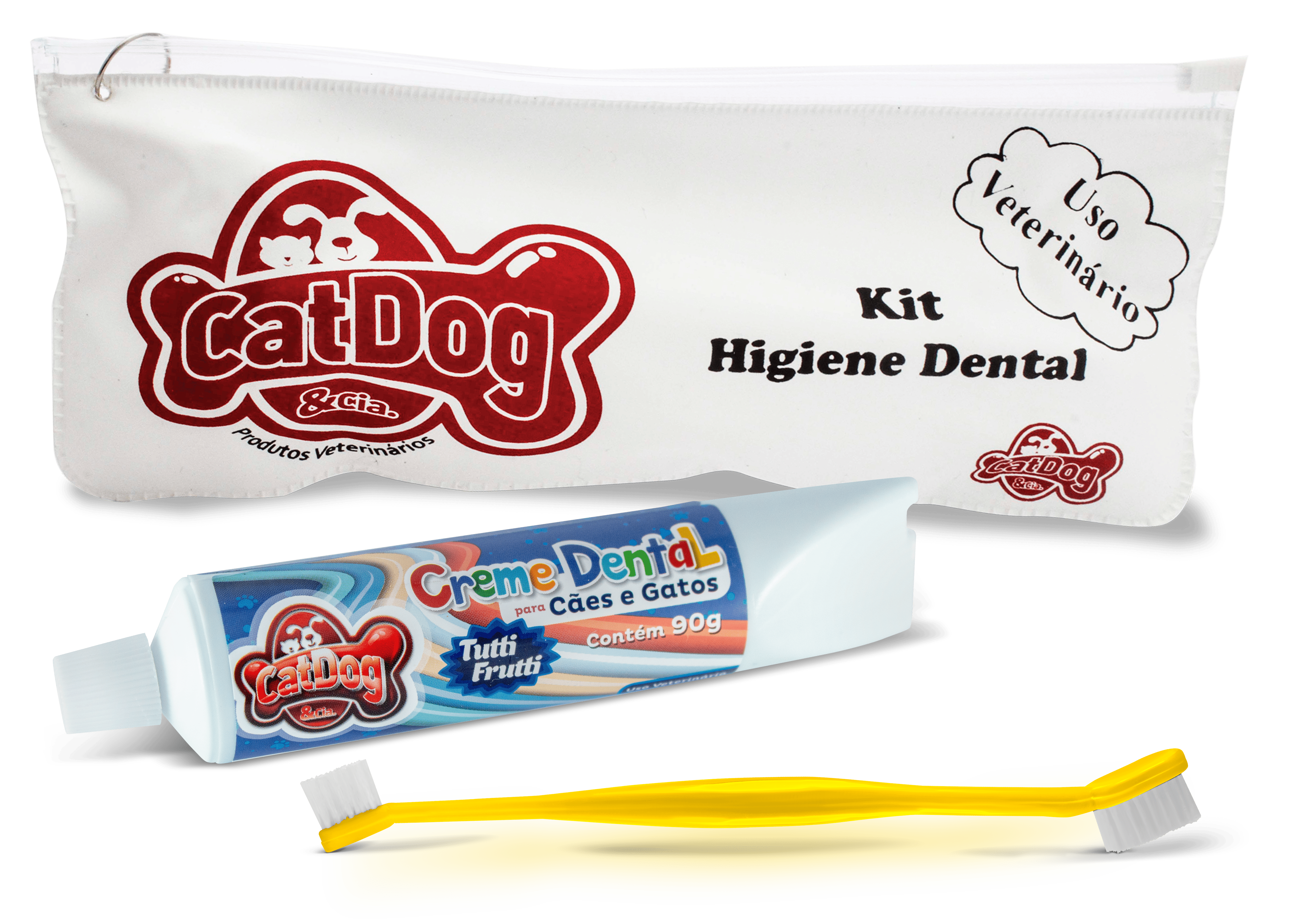 CAT DOG CONJUNTO HIGIENE BUCAL TUTTI-FRUTTI CABO