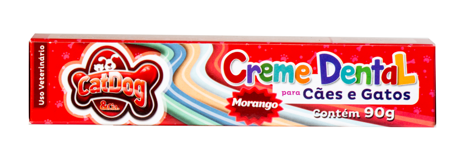 CAT DOG CREME DENTAL PET (MORANGO) - 90G