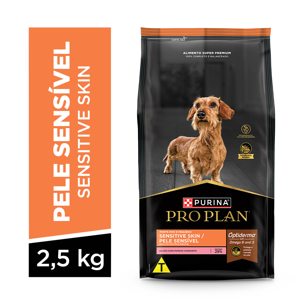 PRO PLAN DOG ADULTO SENSITIVE RAÇAS MINI E PEQUENA - 2,5KG