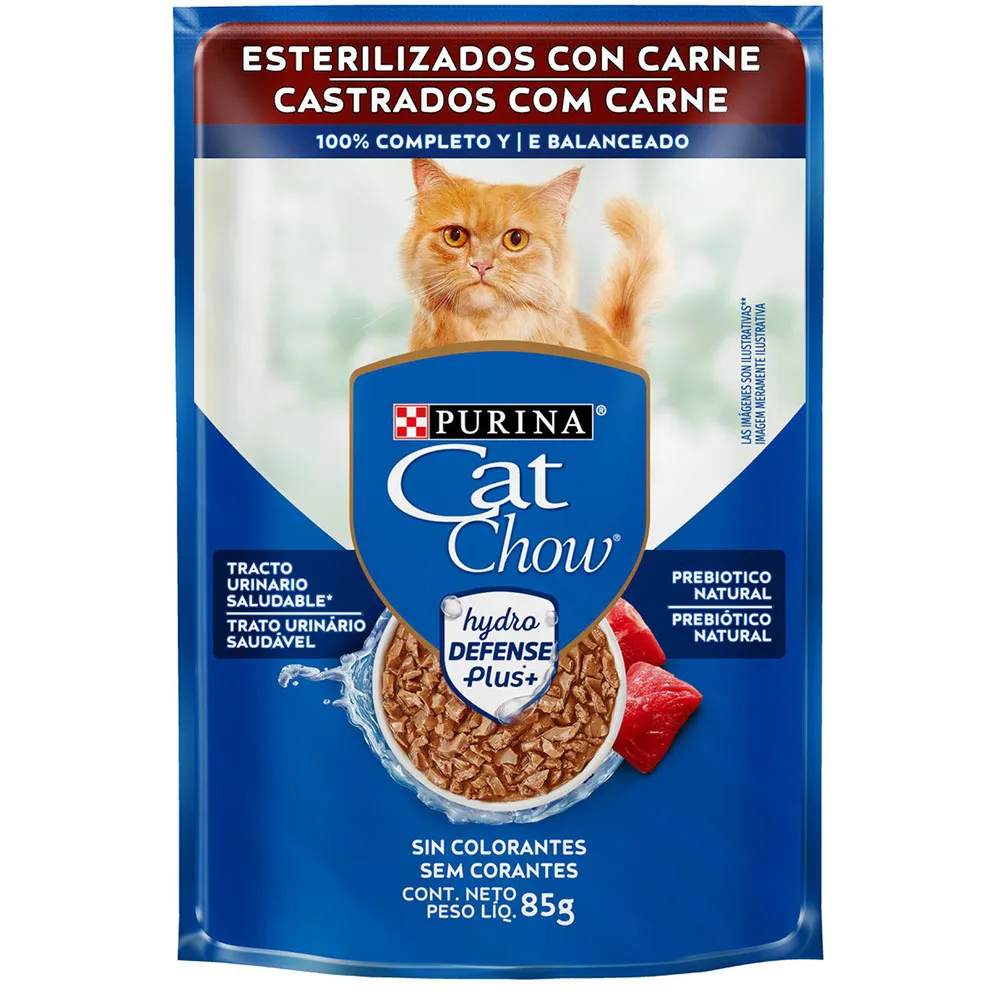 CAT CHOW SACHÊ CASTRADO (CARNE) - 85G