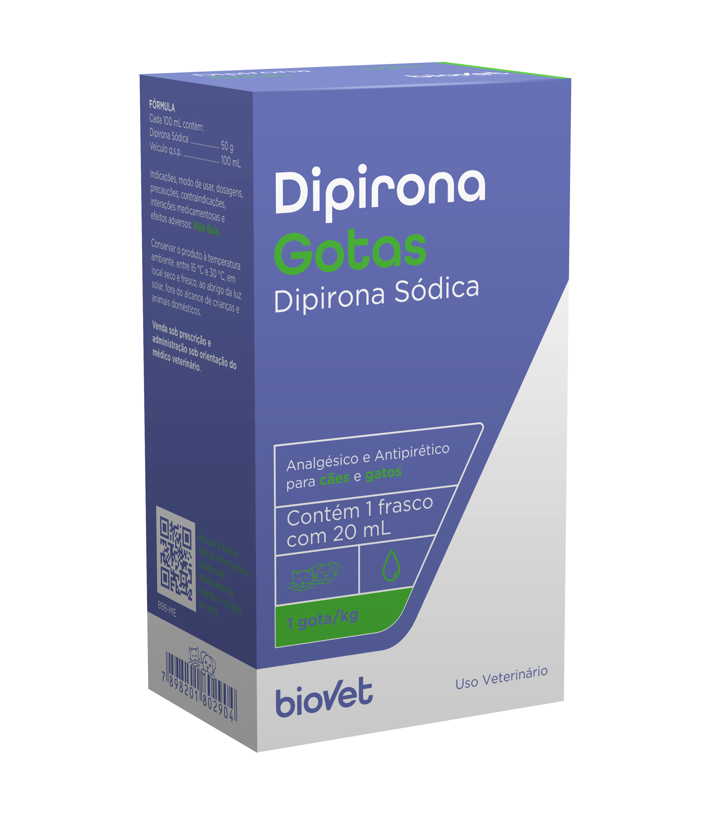 DIPIRONA GOTAS DISPLAY BIOVET - 20ML 